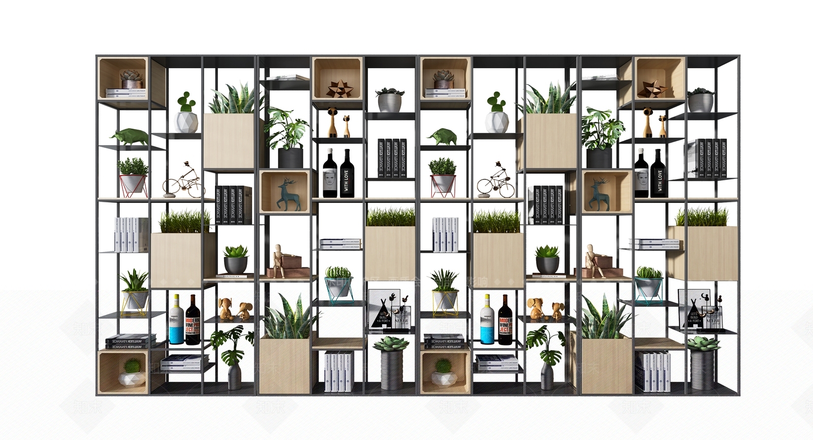 现代铁艺装饰架3D模型下载【ID:258734702】