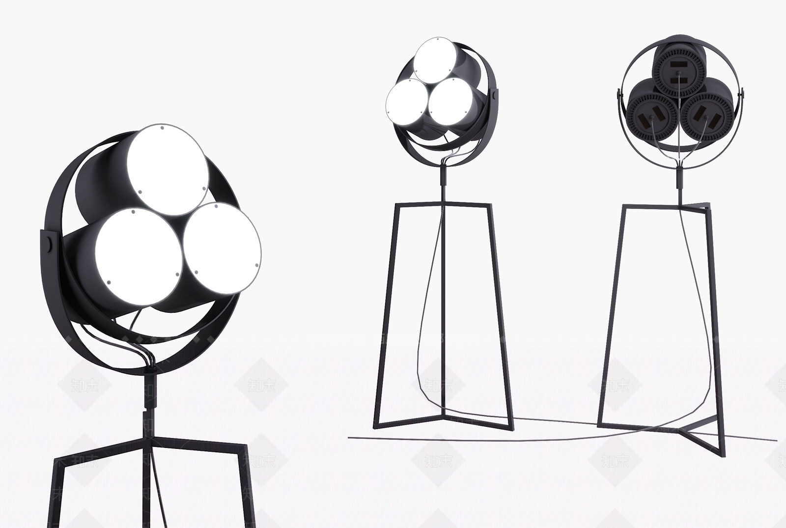 现代落地罩灯3D模型下载【ID:658752222】