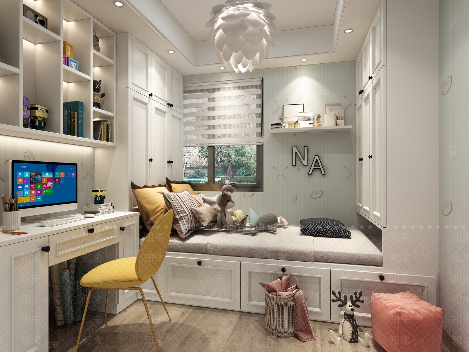 现代次卧3D模型下载【ID:458828797】