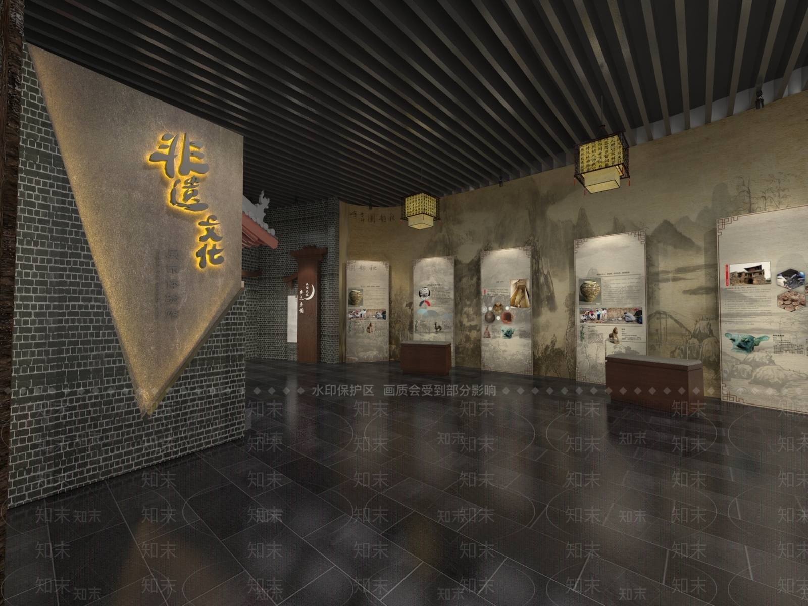 现代非遗文化博物馆3D模型下载【ID:558836406】