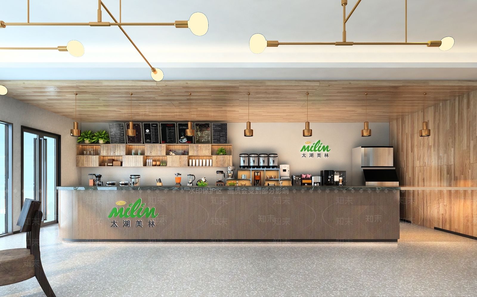 现代奶茶店前台设备3D模型下载【ID:358837840】