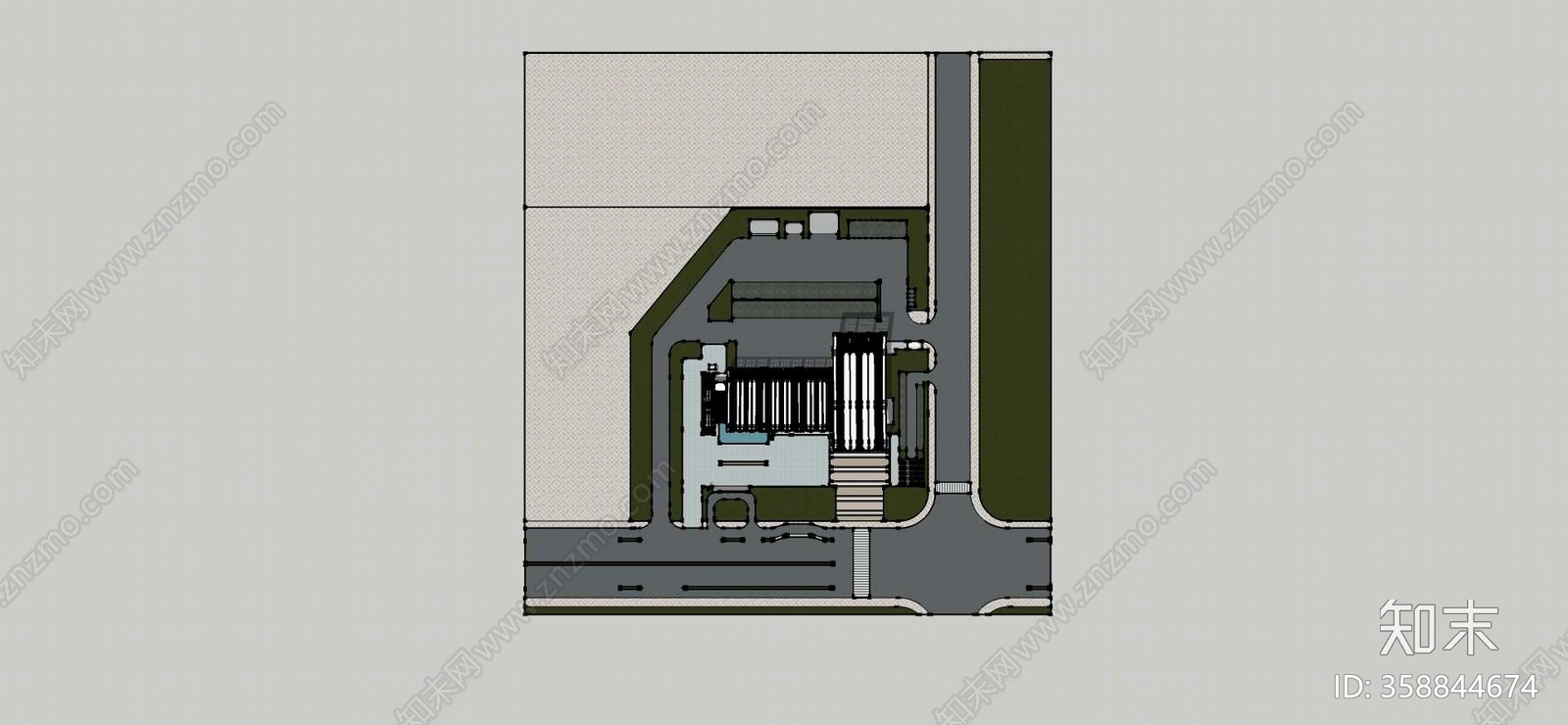 现代风格机场车站SU模型下载【ID:358844674】