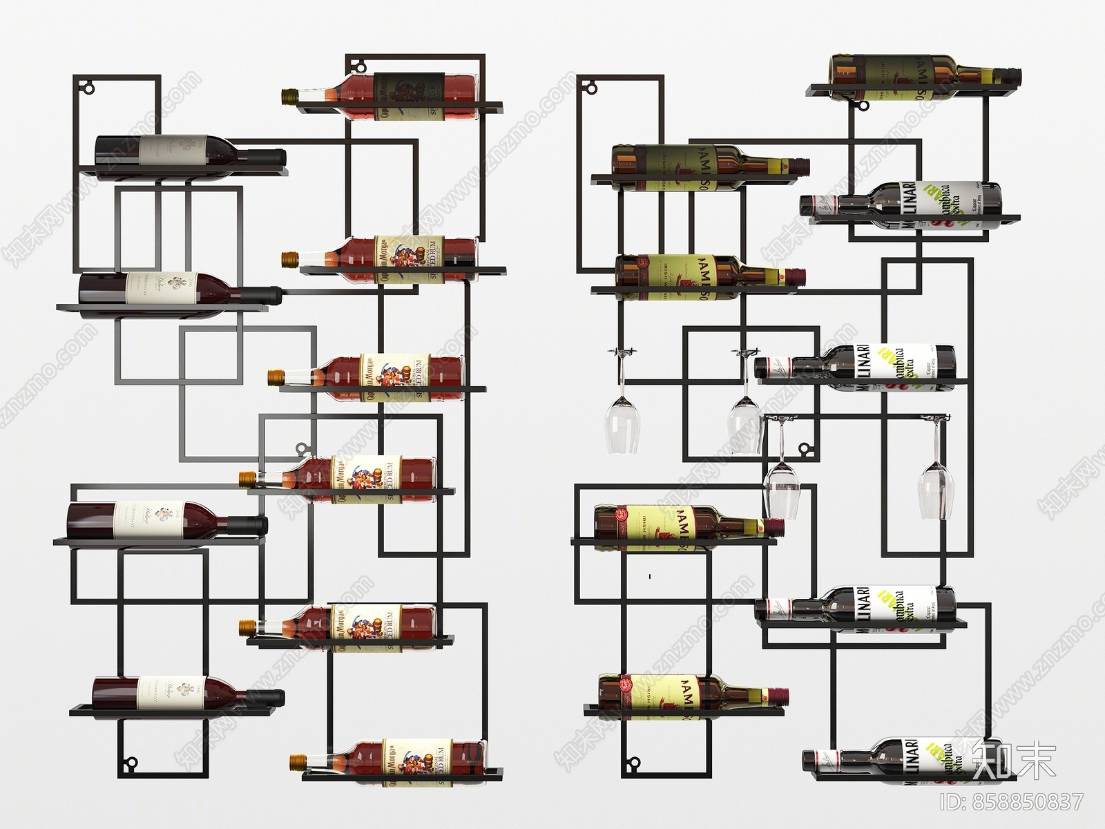 工业风酒架3D模型下载【ID:858850837】