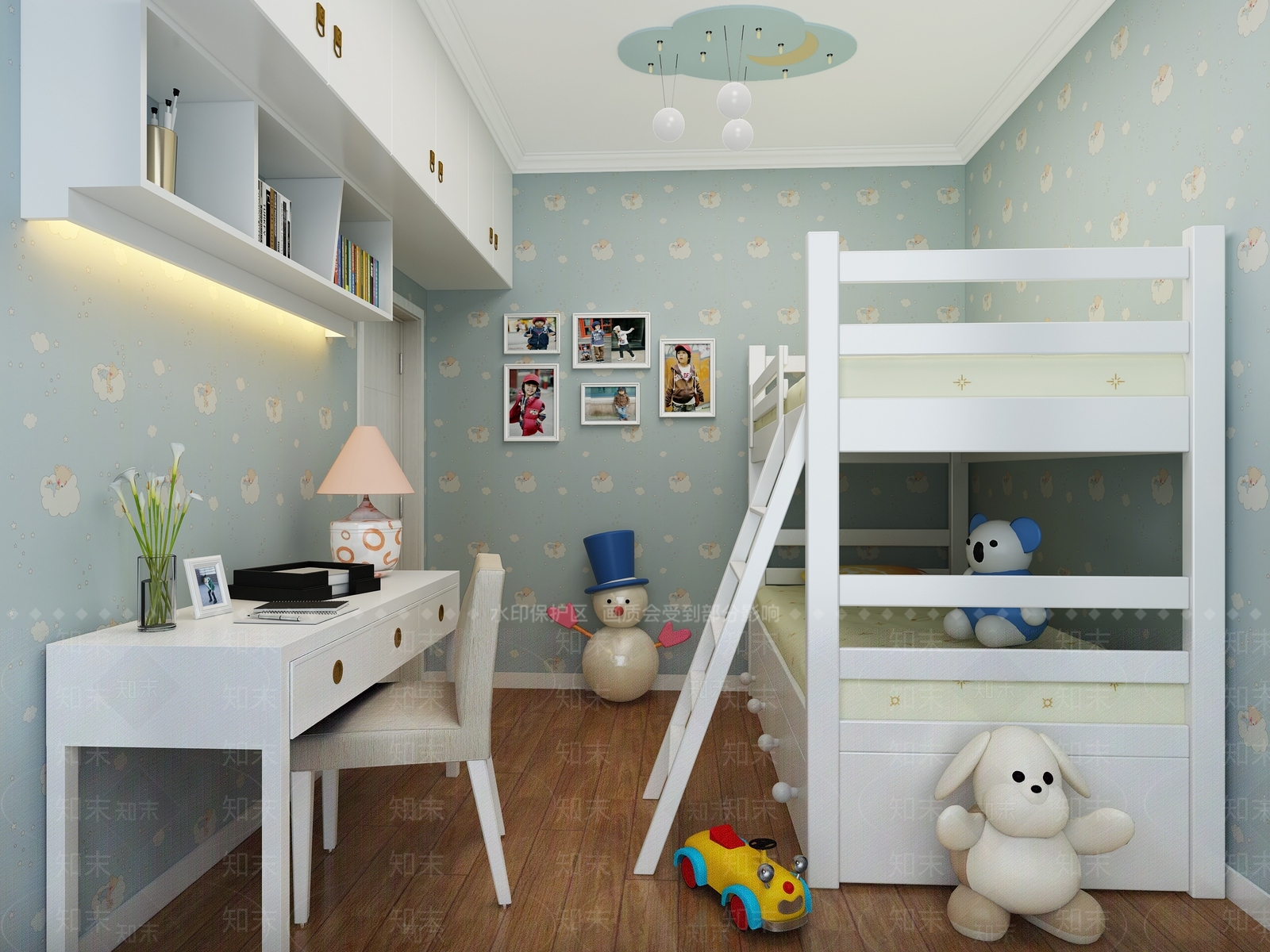 现代上下铺3D模型下载【ID:158873207】