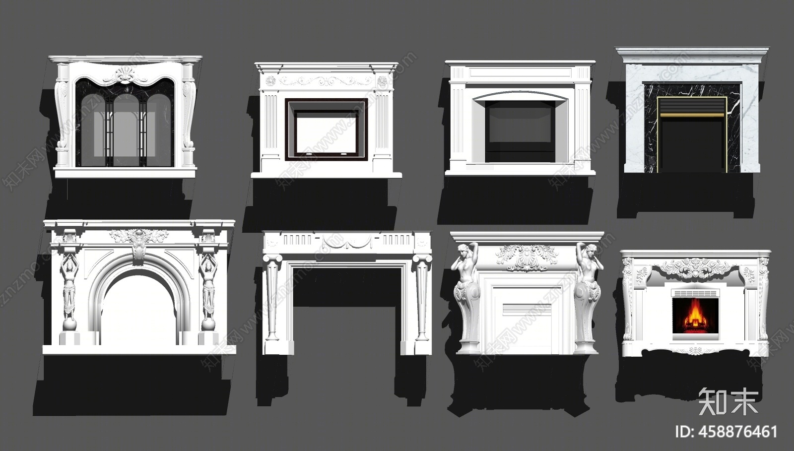 欧式风格传统壁炉SU模型下载【ID:458876461】