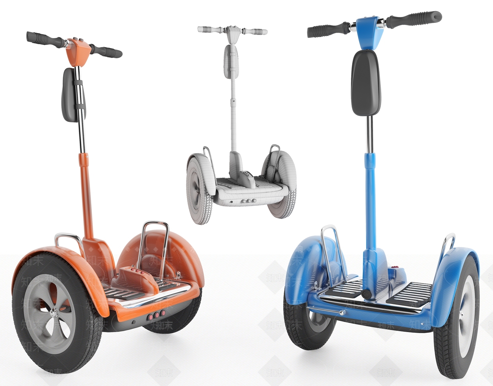 现代电动平衡车3D模型下载【ID:958895047】