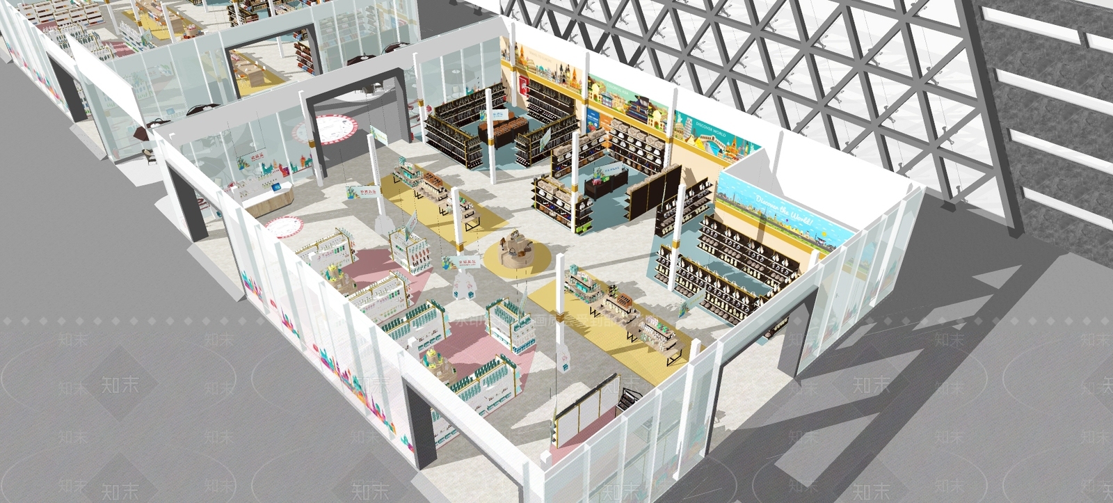 现代风格免税店超市SU模型下载【ID:858919315】
