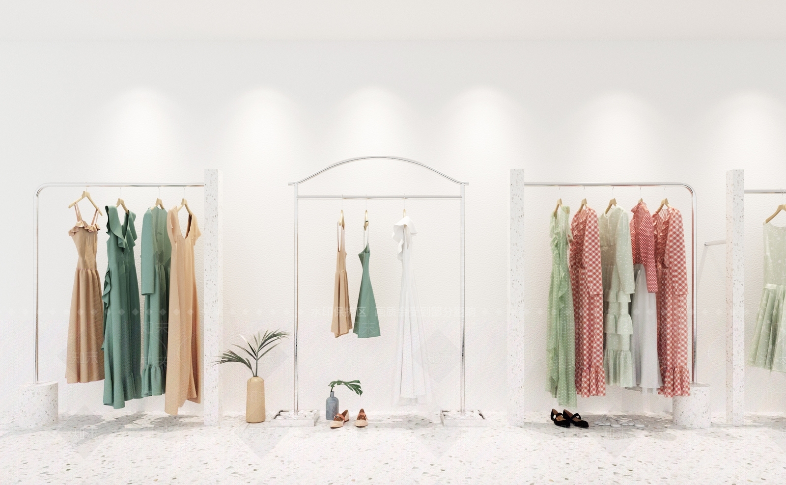 现代服装店货架3D模型下载【ID:458919131】