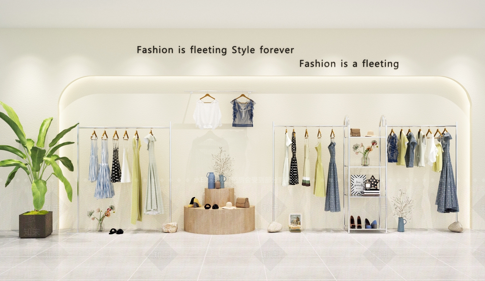 现代服装店货架3D模型下载【ID:458920115】