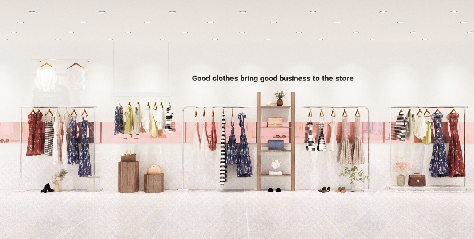 现代服装店货架3D模型下载【ID:458921179】