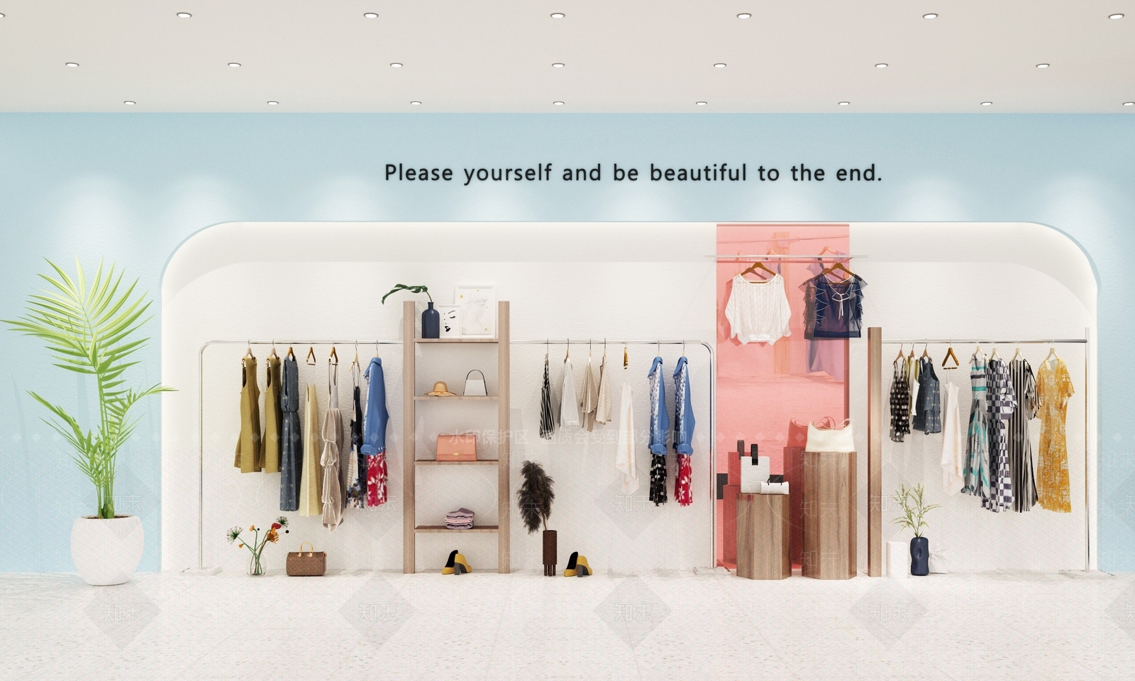 现代服装店货架3D模型下载【ID:458923103】