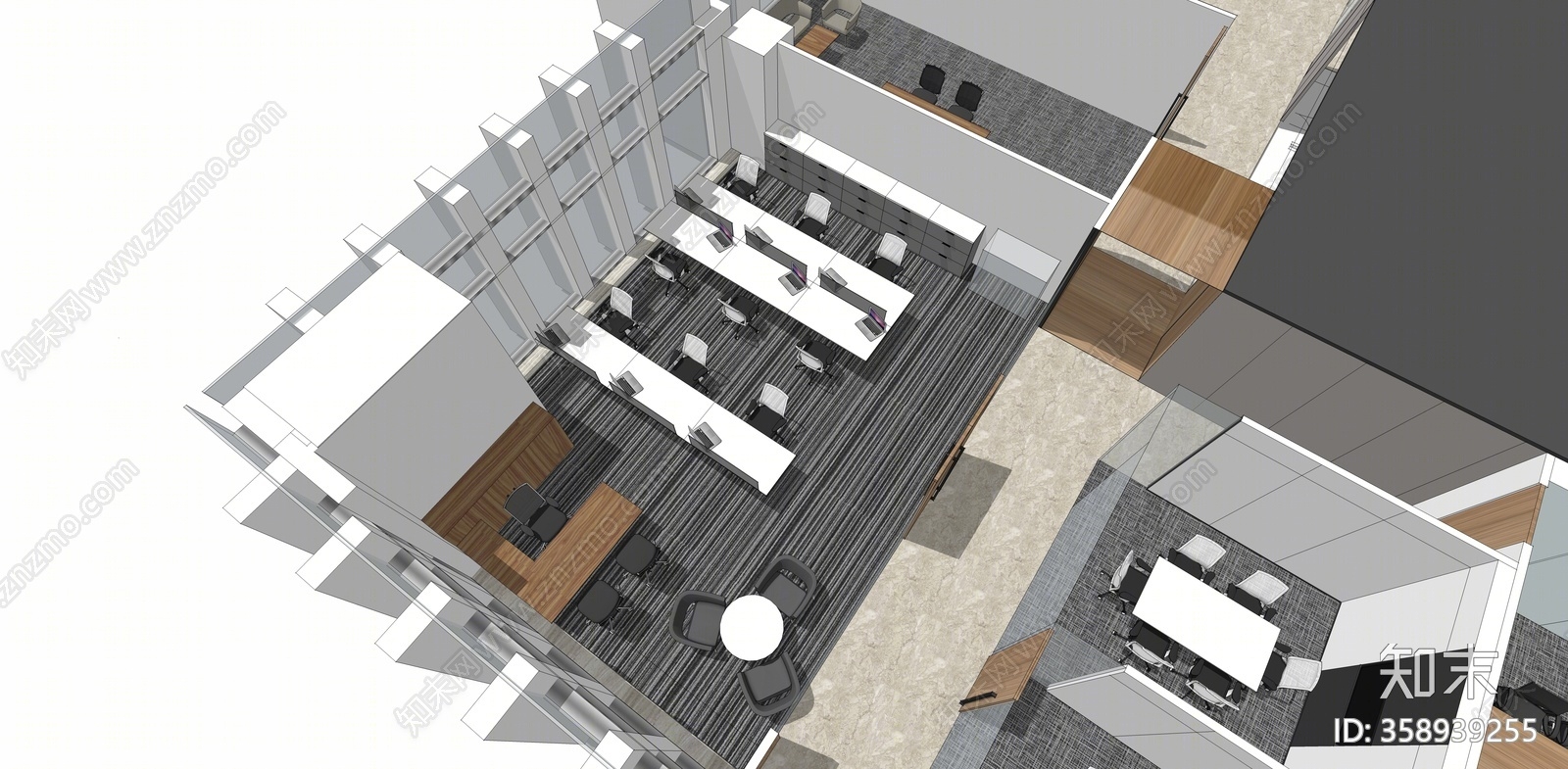 现代风格办公室SU模型下载【ID:358939255】