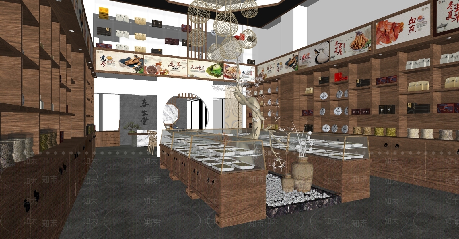 新中式药店SU模型草图