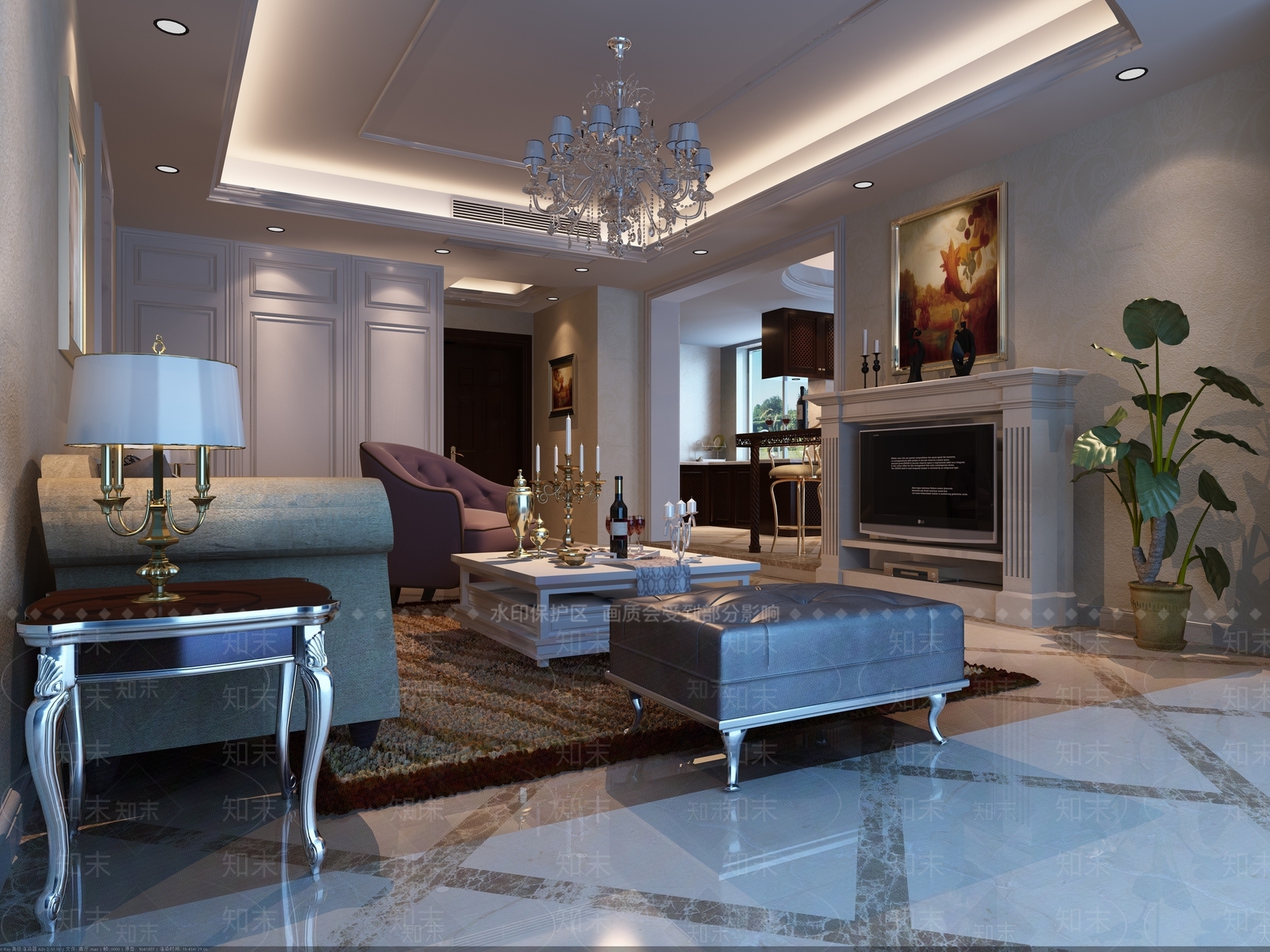 欧式古典皮质沙发3D模型下载【ID:858966111】