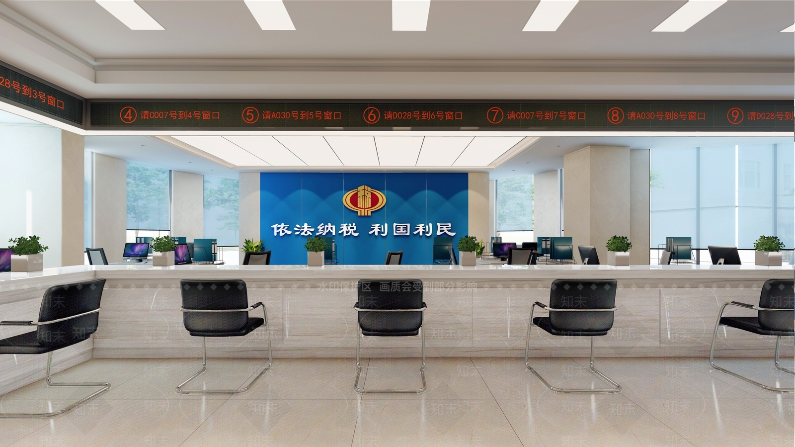 现代风格商场大厅SU模型下载【ID:158967252】