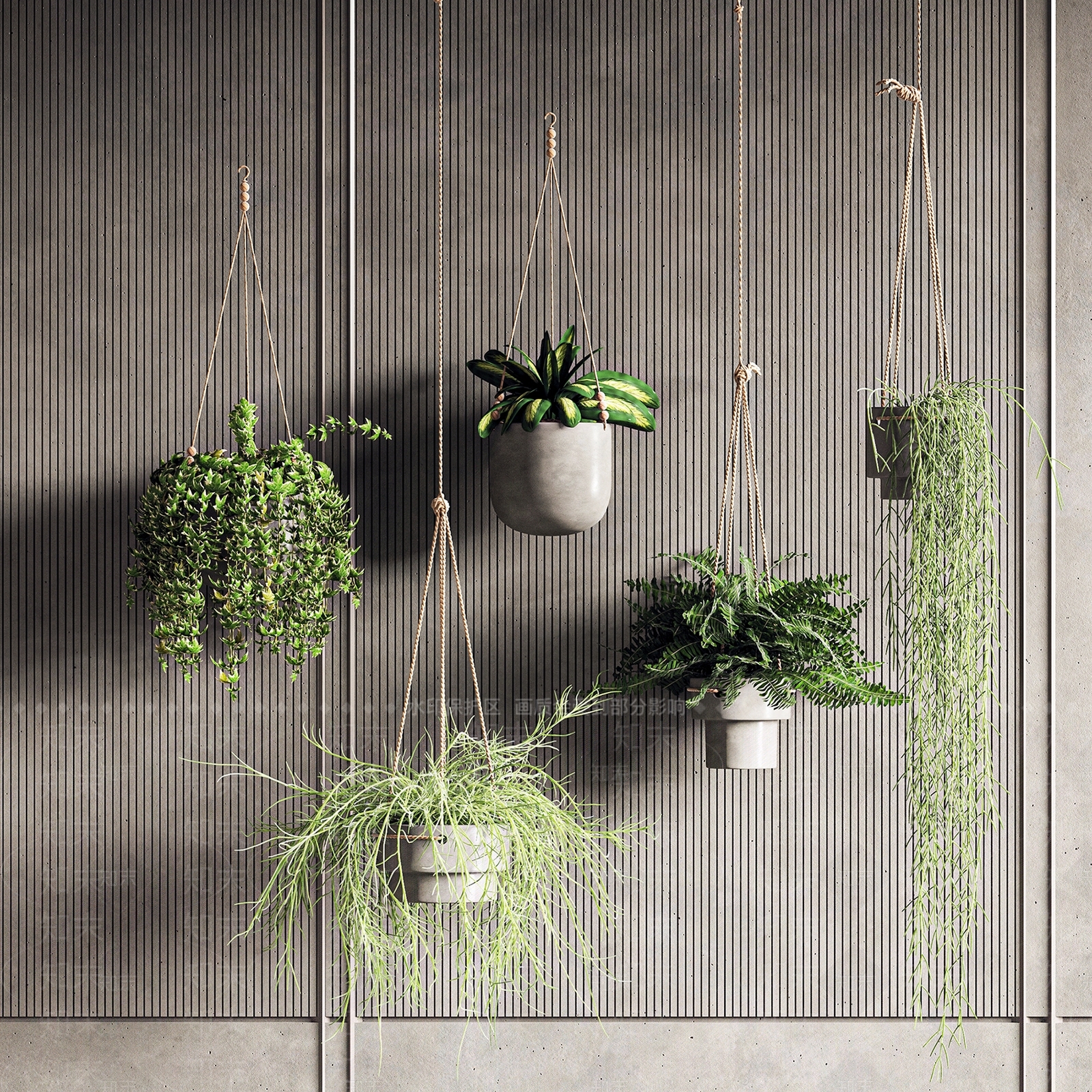 现代吊篮植物3D模型下载【ID:358978861】