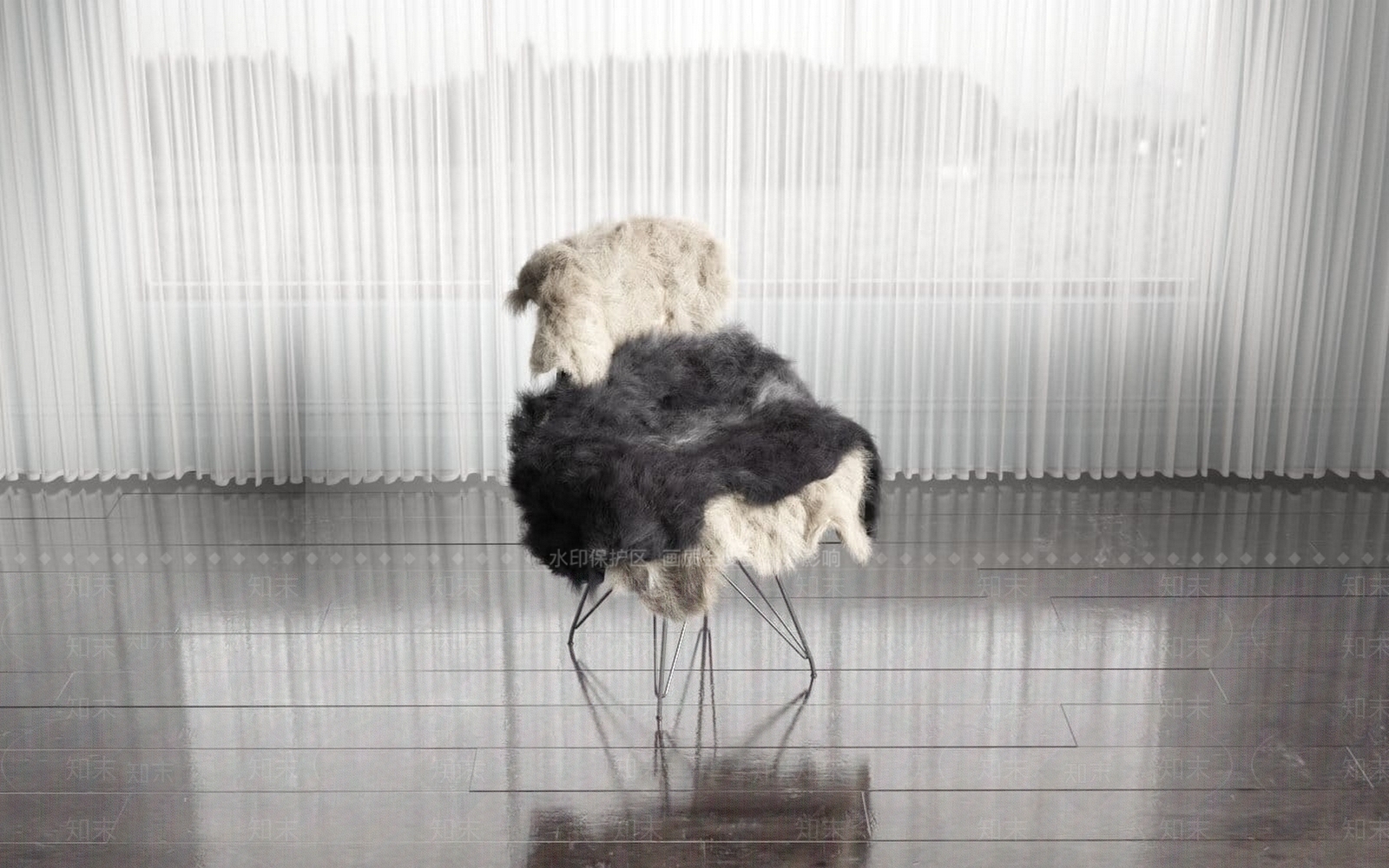 现代单人简易休闲椅3D模型下载【ID:258980433】