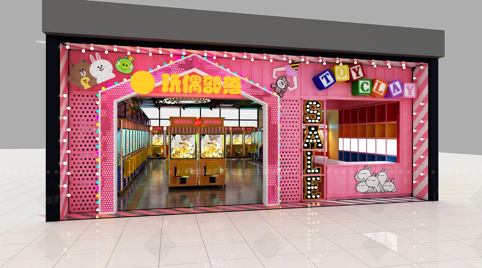 工业风玩偶电玩店3D模型下载【ID:459051633】