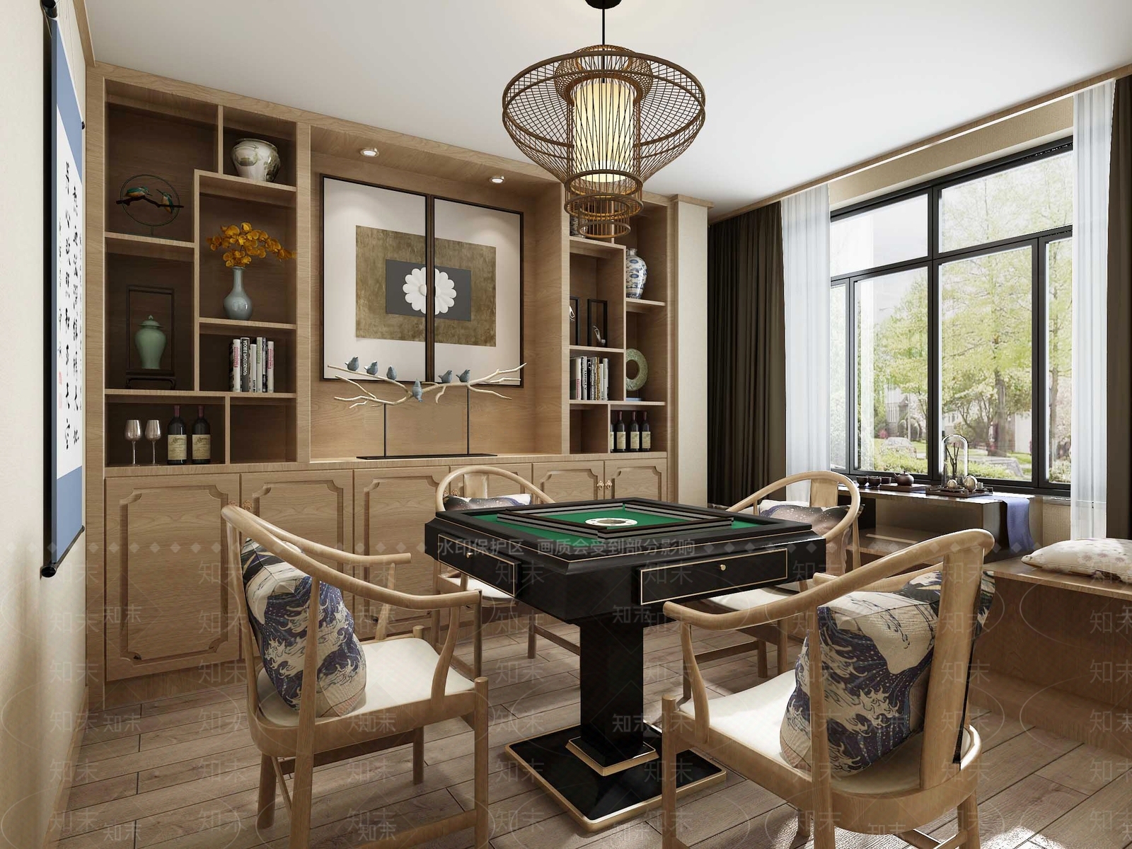 新中式麻将室3D模型下载【ID:959056086】