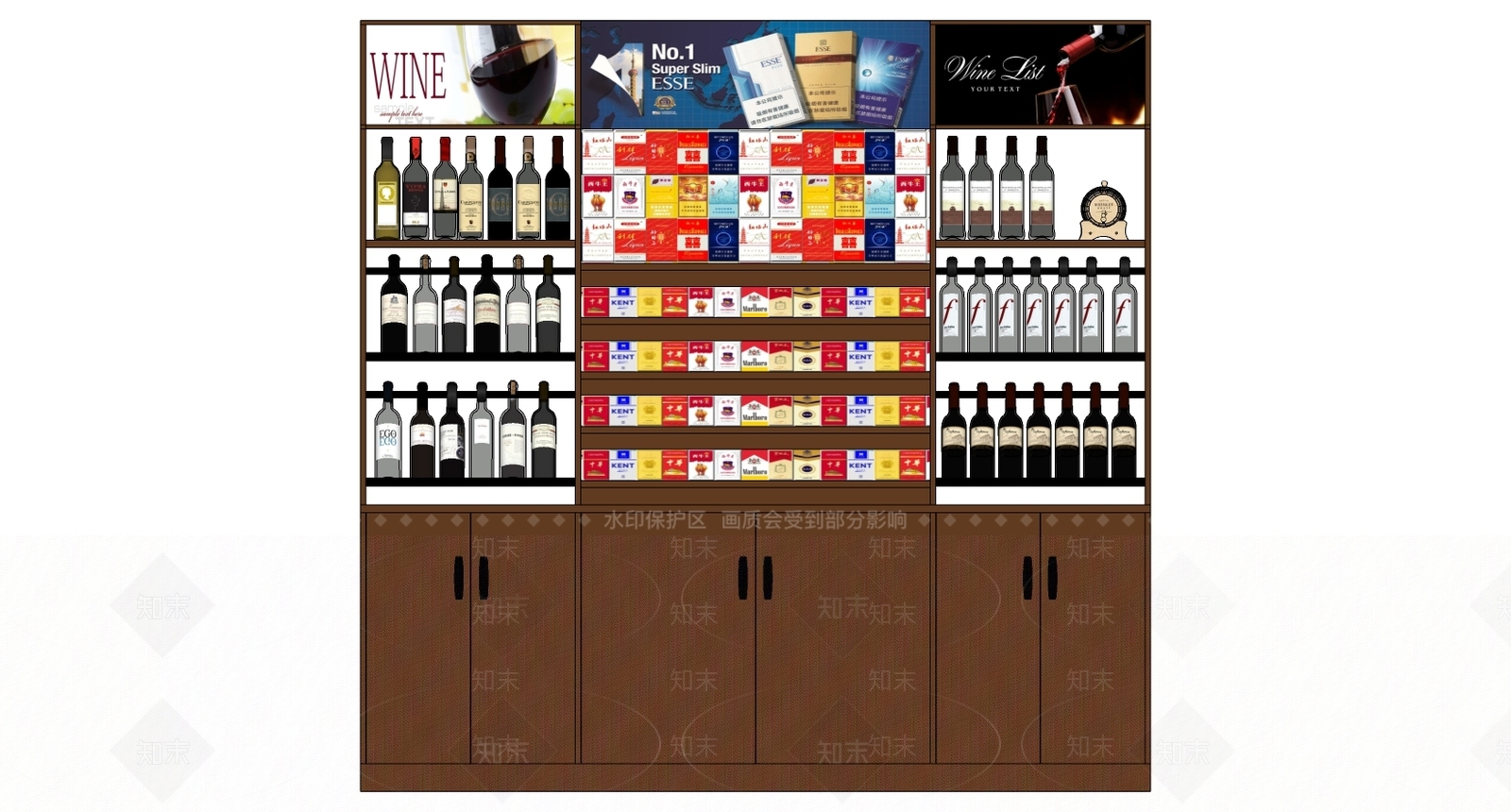 现代风格陈列柜SU模型下载【ID:359066354】