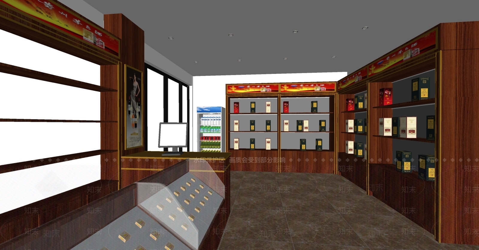 现代风格烟酒专卖店SU模型下载【ID:159066794】