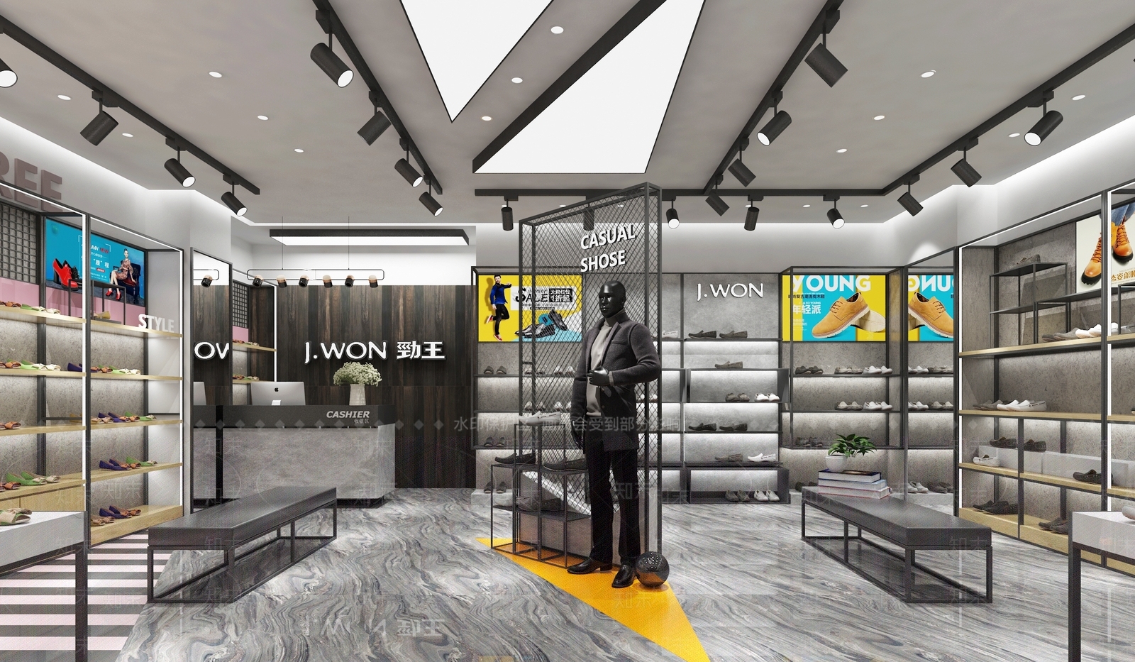 工业风鞋子专卖店3D模型下载【ID:759085715】