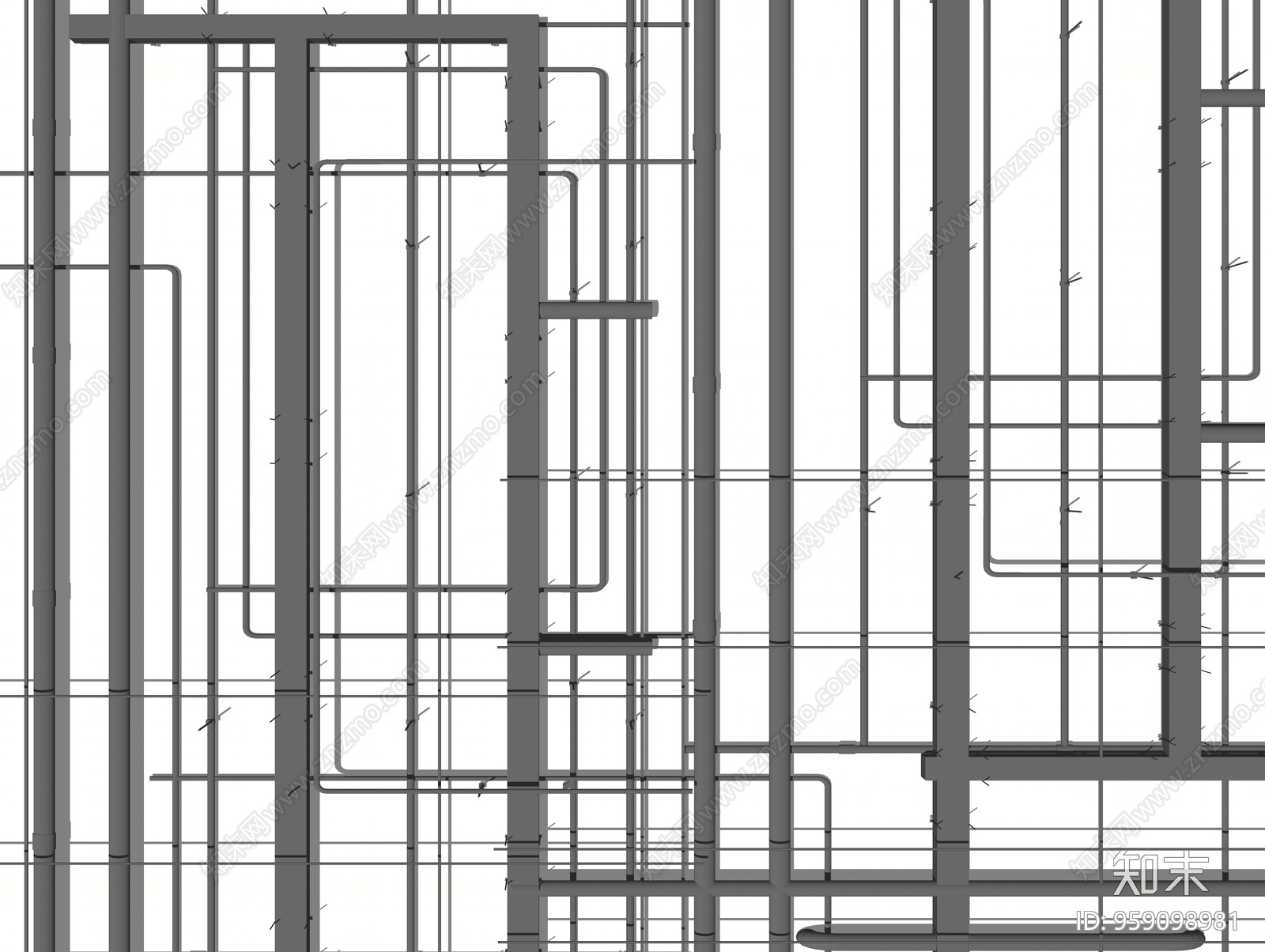 现代风格管道SU模型下载【ID:959098981】
