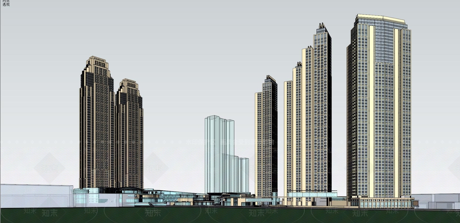 现代商场建筑SU模型草图