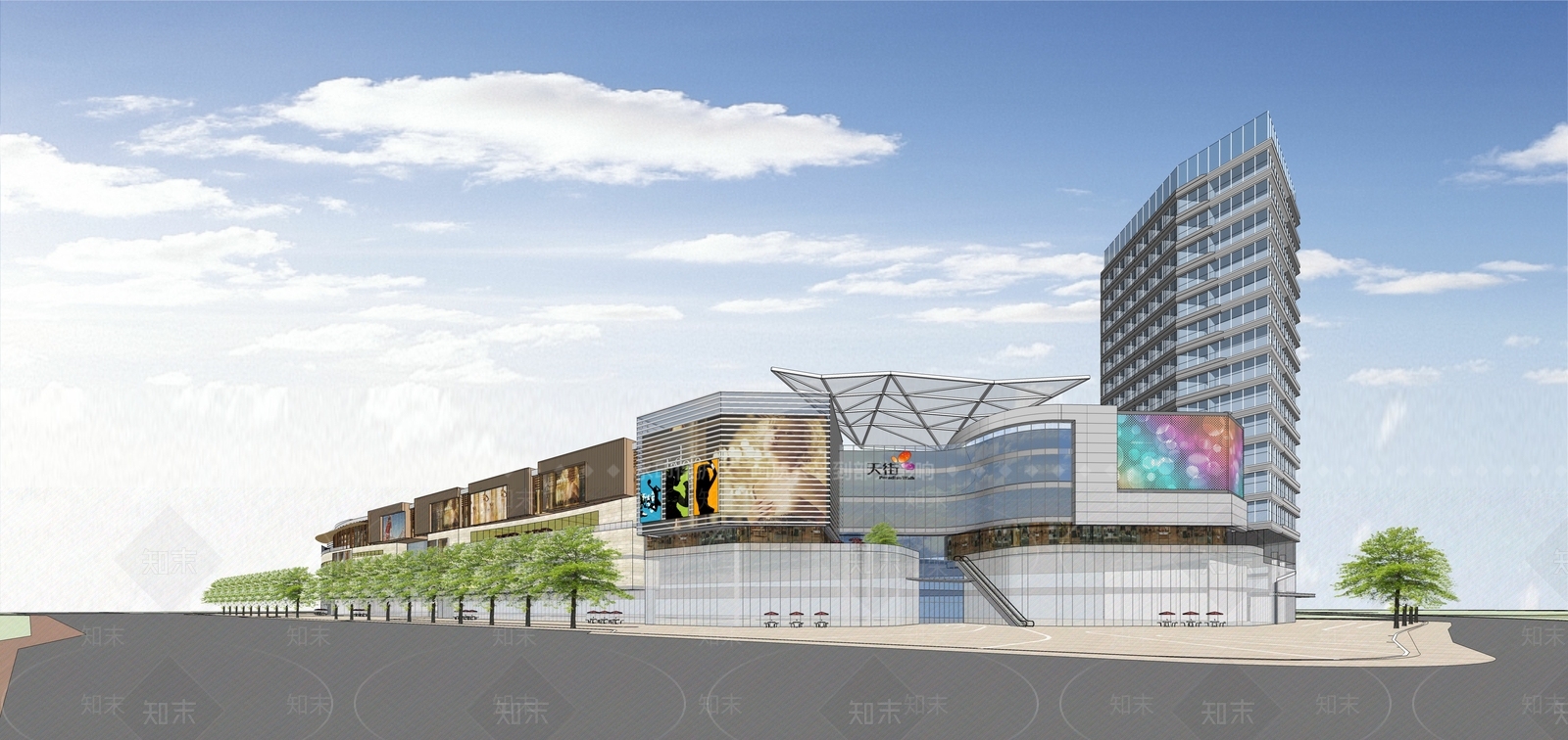 现代商场建筑SU模型草图