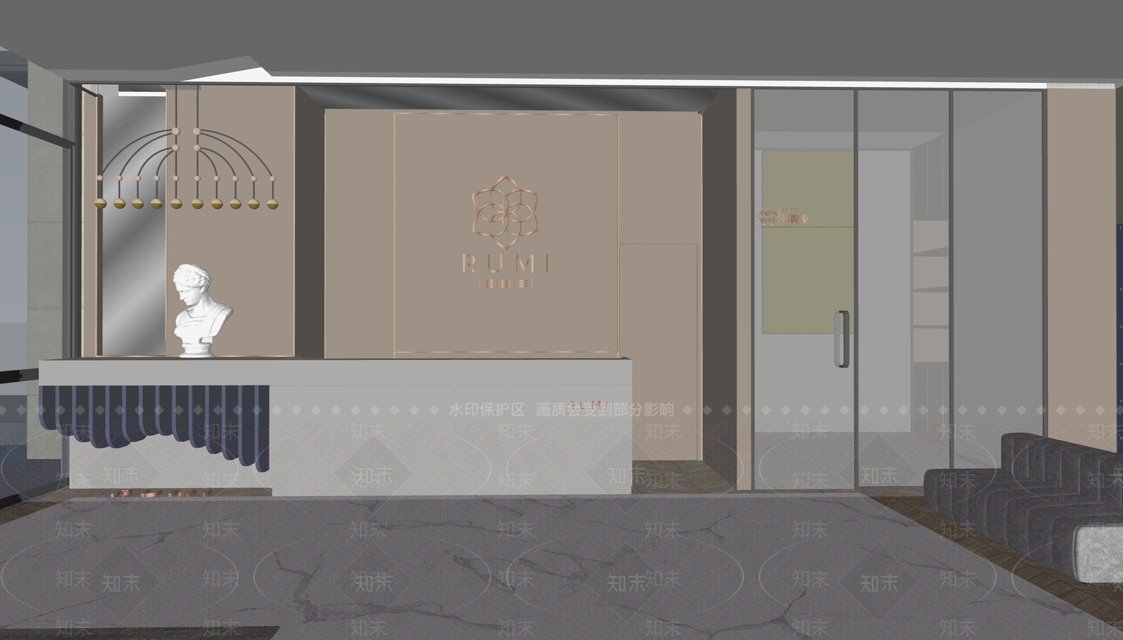 现代风格其他展厅SU模型下载【ID:259135958】