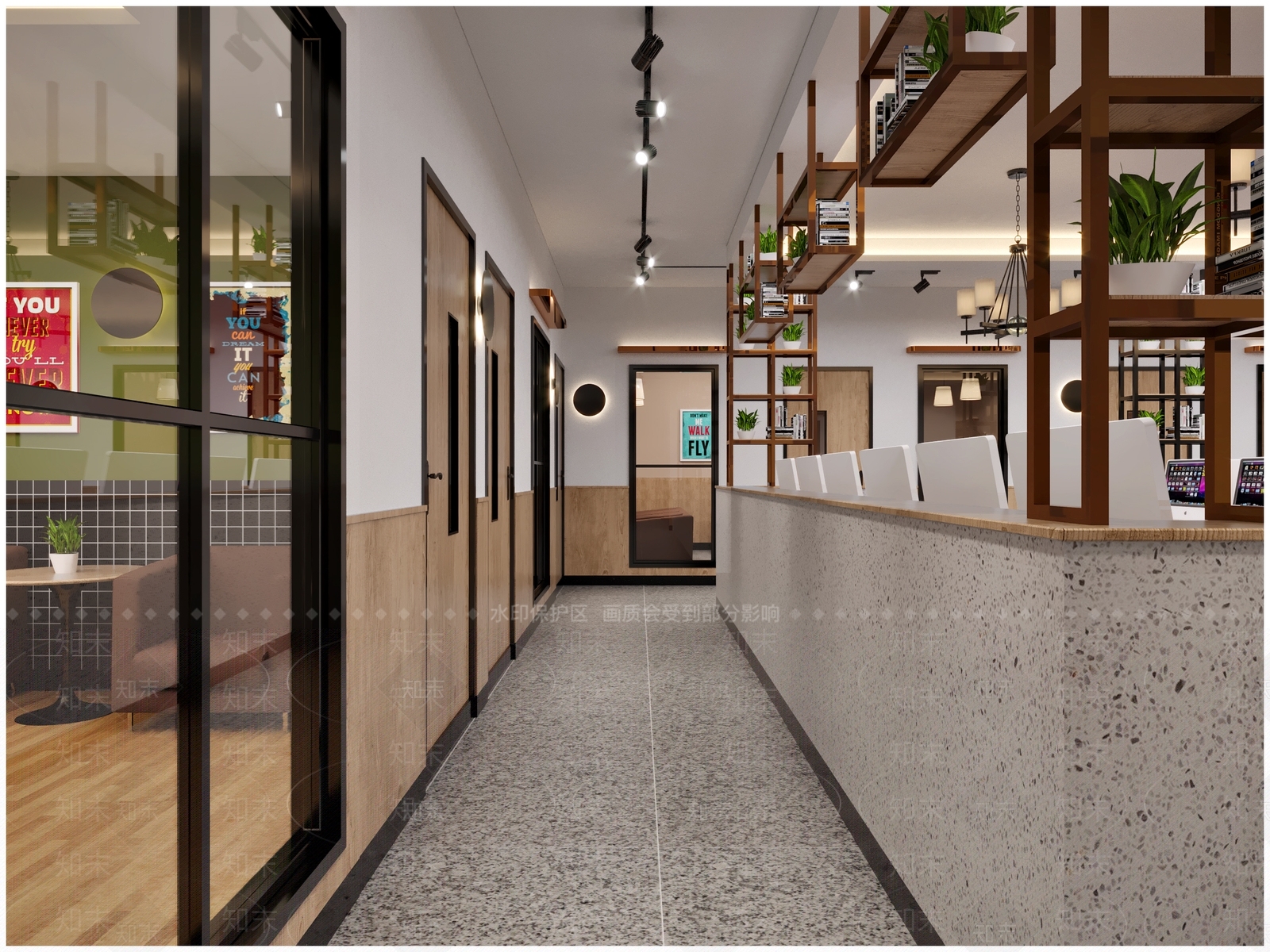 日式简约网吧3D模型下载【ID:959136272】