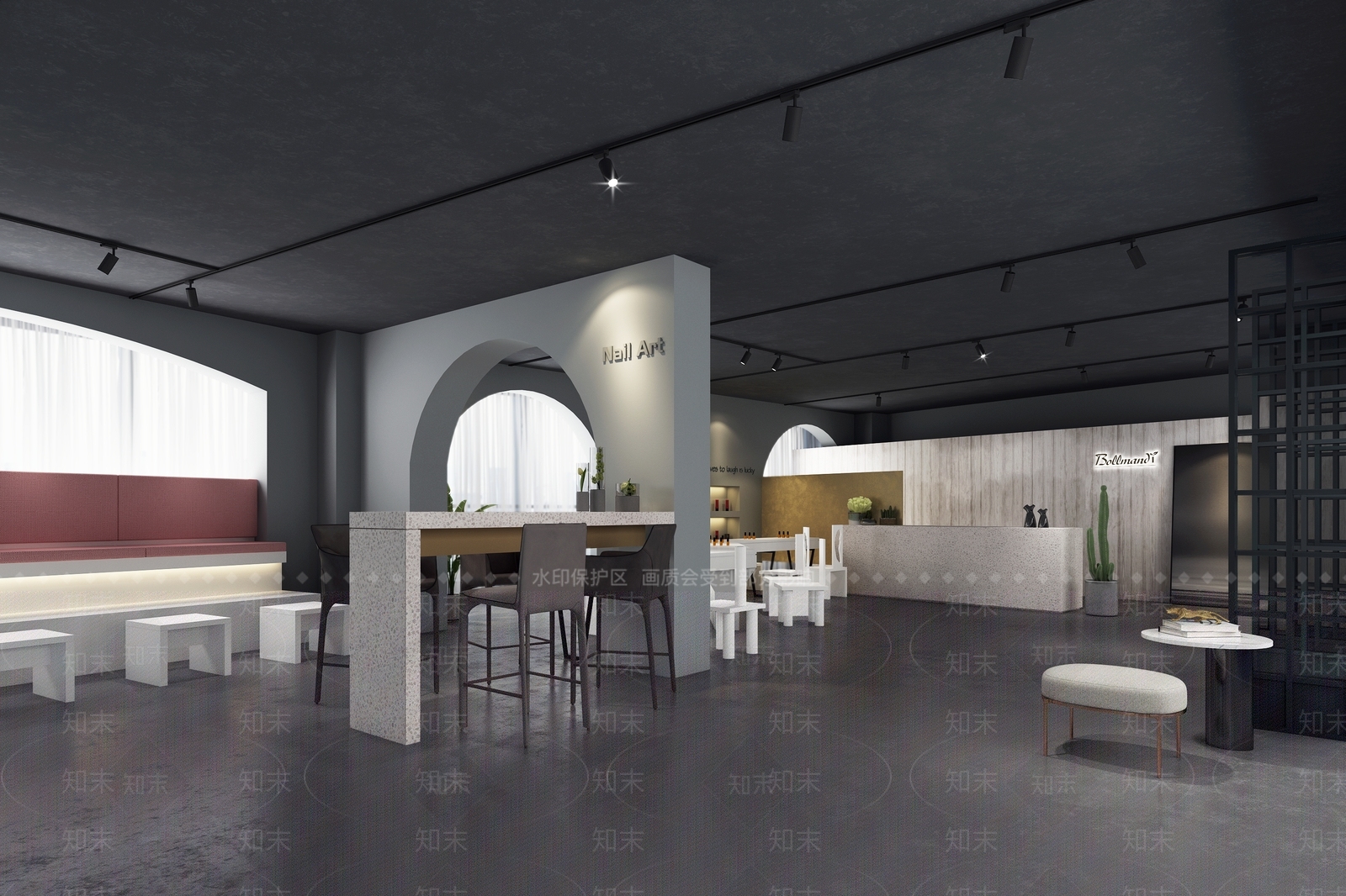 工业风美甲店3D模型下载【ID:259149004】