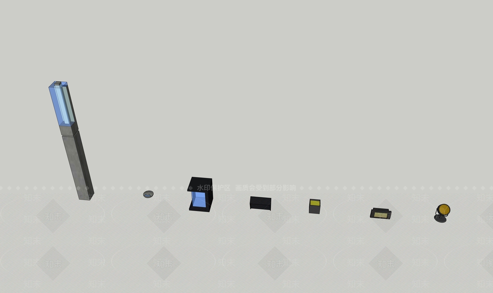 现代风格室外庭院灯具SU模型下载【ID:559160183】