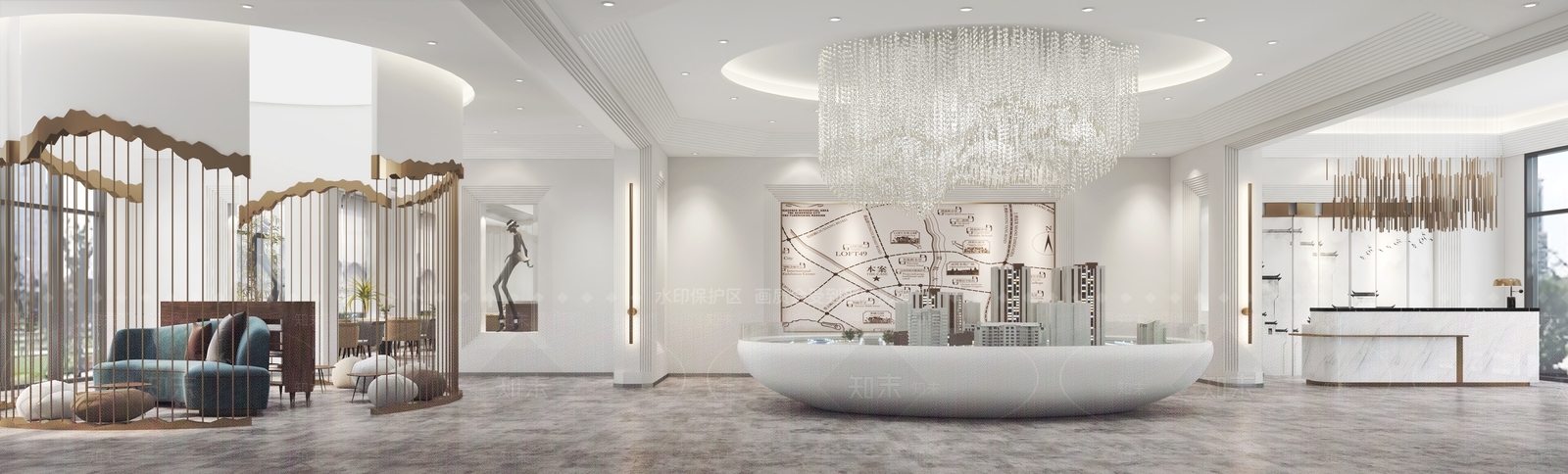 现代售楼大厅3D模型下载【ID:459250533】
