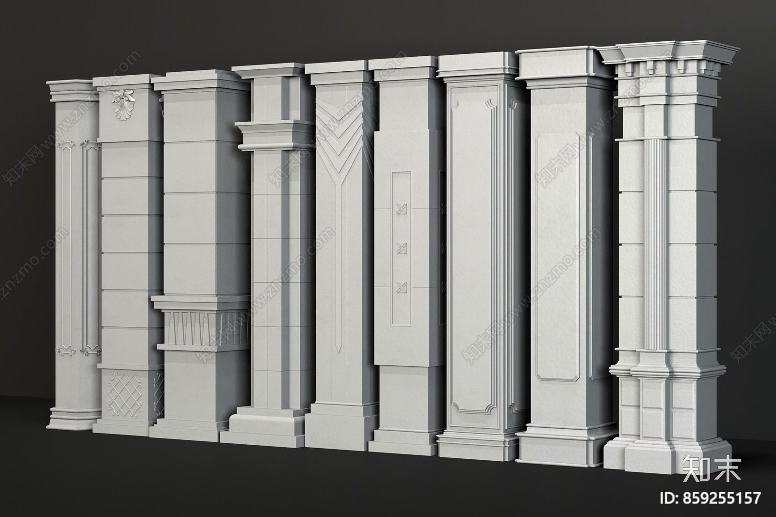 简欧罗马柱3D模型下载【ID:859255157】