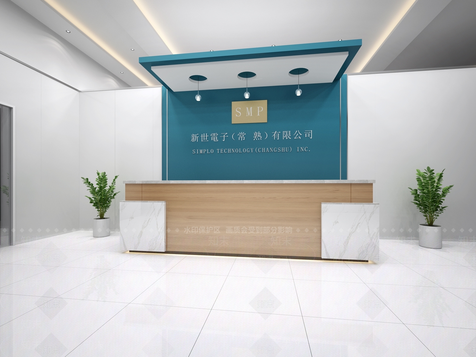 现代公司前台背景墙3D模型下载【ID:759291784】