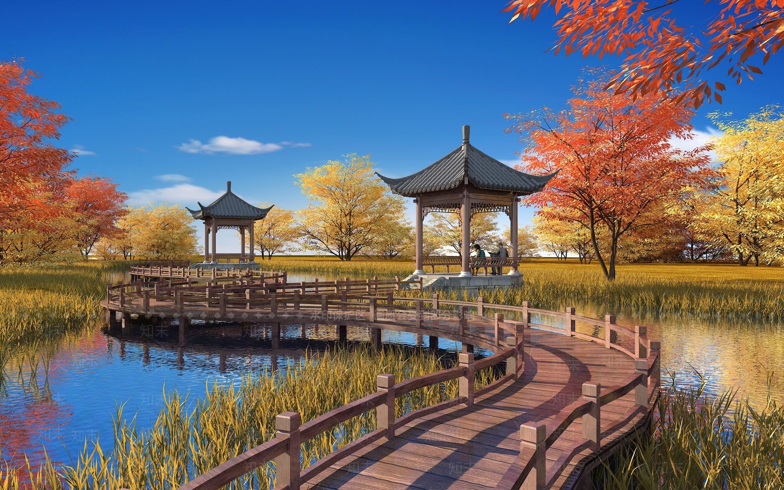 中式古建亭子3D模型下载【ID:659309079】