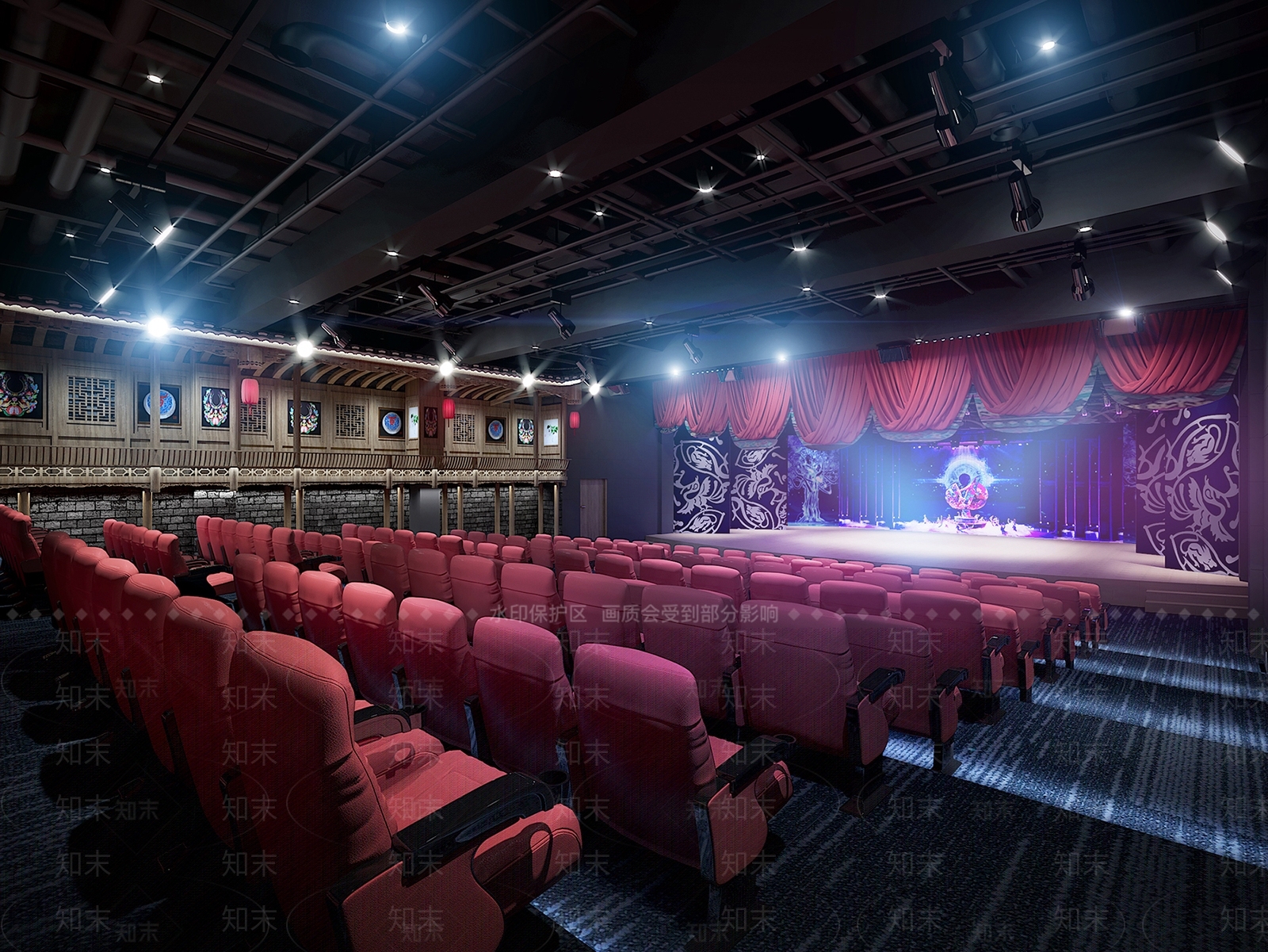 工装空间 休闲娱乐 娱乐室 其他娱乐 娱乐空间vr新中式演播厅3d模型