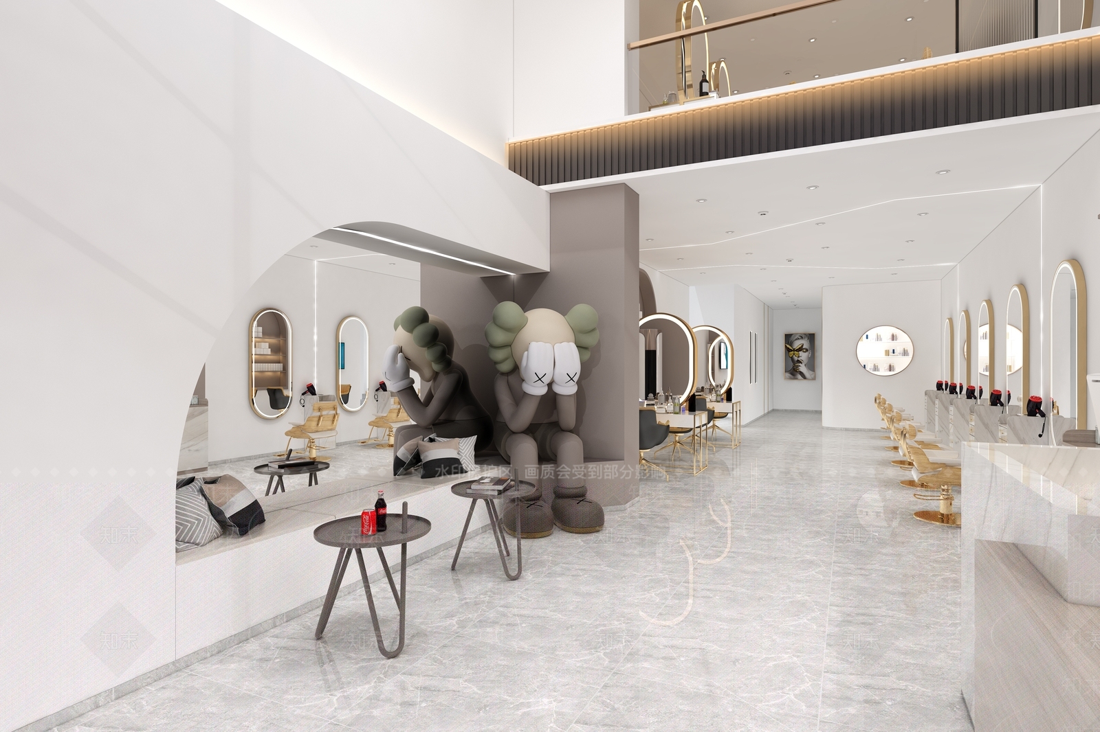 后现代轻奢理发店3D模型下载【ID:959320773】