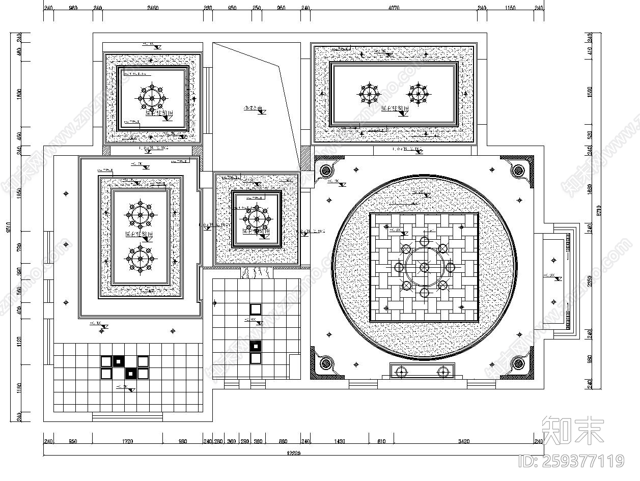 35款天花顶棚图CAD图库大全cad施工图下载【ID:259377119】