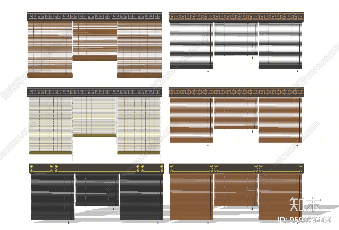 中式竹帘SU模型下载【ID:959379469】
