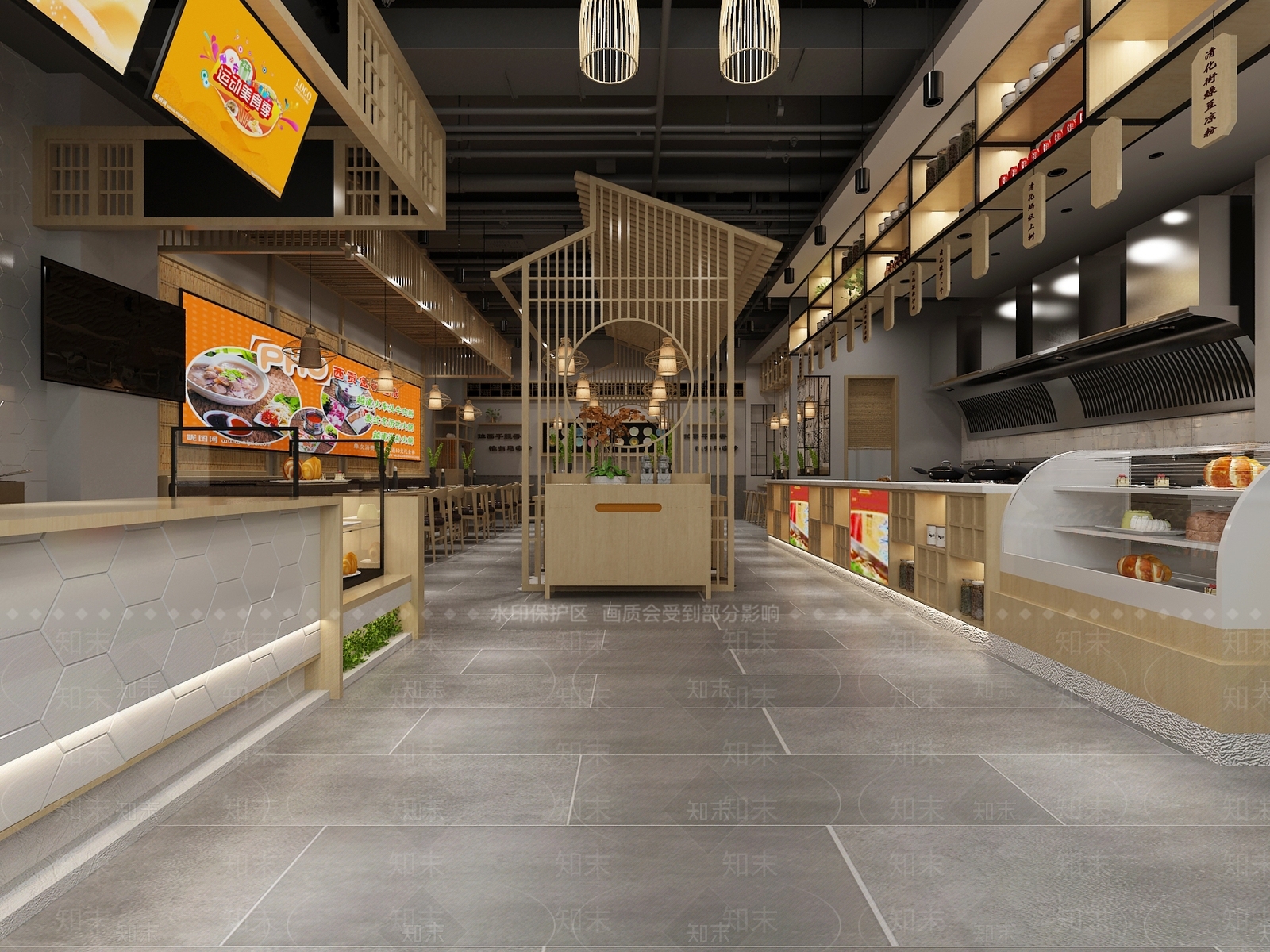 新中式咖啡奶茶饮品店3D模型下载【ID:359389811】