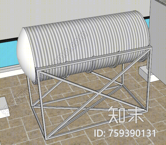 现代风格水塔SU模型下载【ID:759390131】