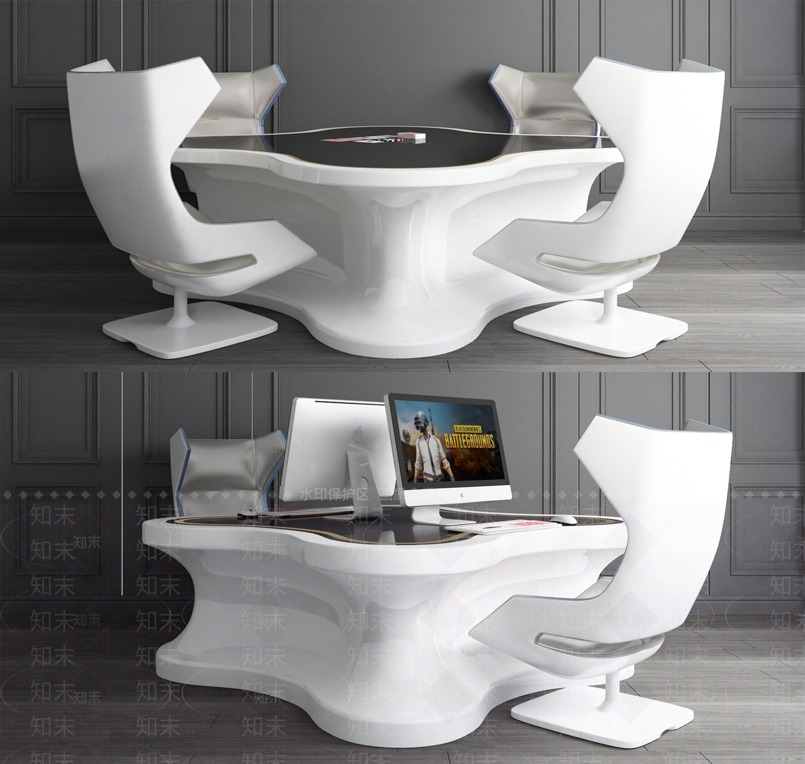 现代棋牌桌3D模型下载【ID:959395204】