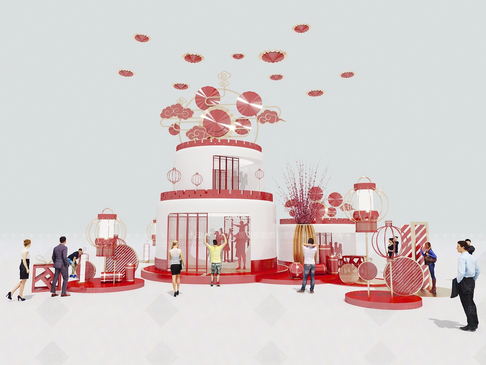 现代新春美陈3D模型下载【ID:559454480】
