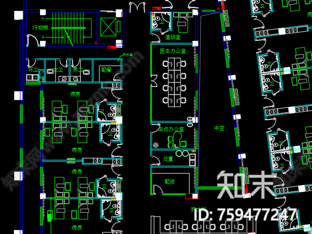 医院施工图cad施工图下载【ID:759477247】