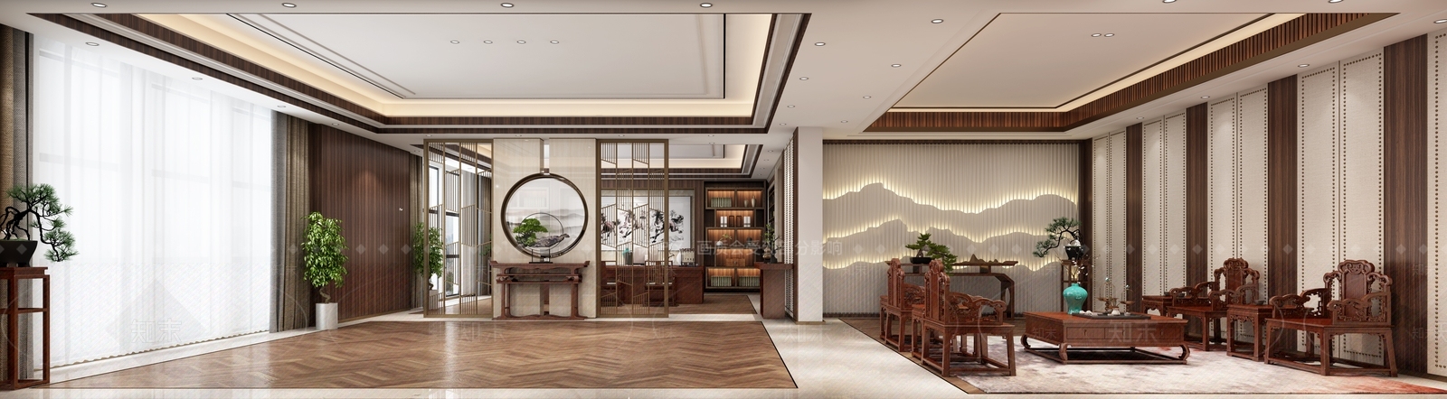 新中式玄关3D模型下载【ID:1221537037】