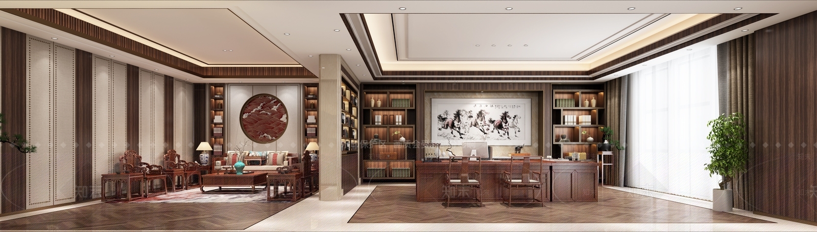 新中式玄关3D模型下载【ID:1221537037】