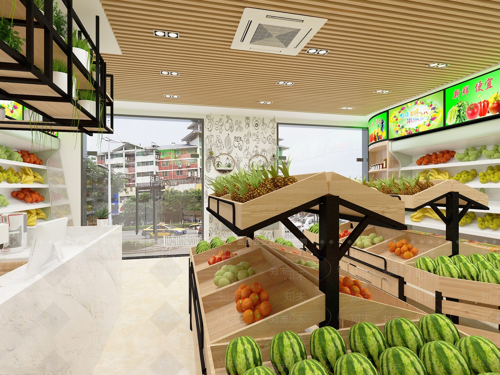 现代水果店3D模型下载【ID:659522317】