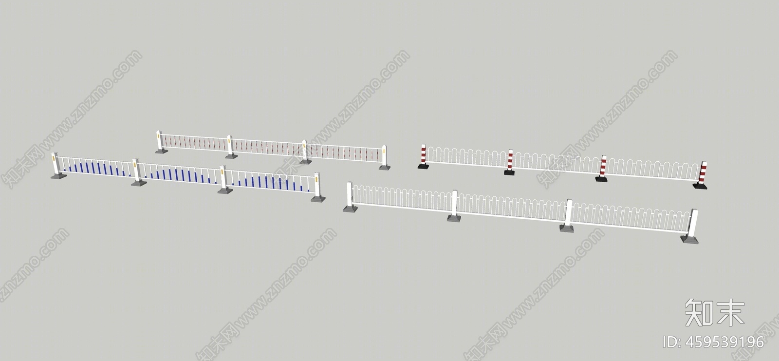 现代道路铁艺栏杆SU模型下载【ID:459539196】